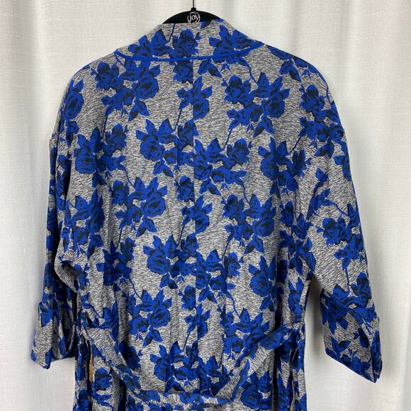 New York&Company x Gabrielle Union Blue Floral Duster Coat Sz.XS/S - Picture 13 of 16